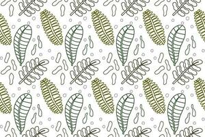 random leafs seamless pattern hand drawn vector