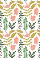 flat design seamless pattern botanical garden vector