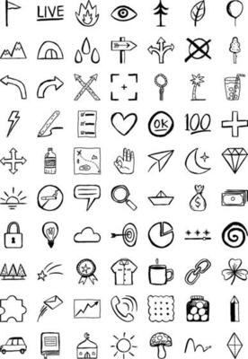 doodle outdor activity icon set