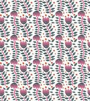 Abstract Flower seamless pattern hand drawn flat design vector