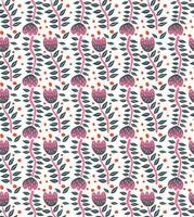 Abstract Flower seamless pattern hand drawn flat design vector