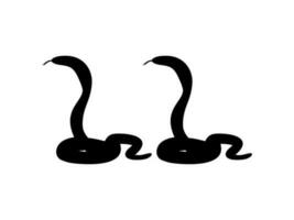 Silhouette of the Pair of the Cobra Snake for Logo, Pictogram, Website or Graphic Design Element. Vector Illustration