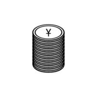 China Currency Symbol, Chinese Yuan Icon, CNY Sign. Vector Illustration