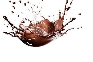 stock photo of chocolate splash isolated on white background photography
