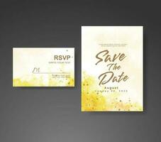 Save the date with watercolor background. Design for your invitation. vector