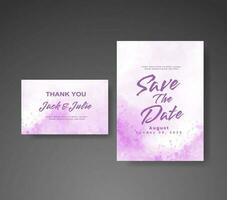 Wedding invitation with abstract watercolor background vector