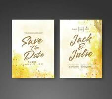 Save the date with watercolor background. Design for your invitation. vector