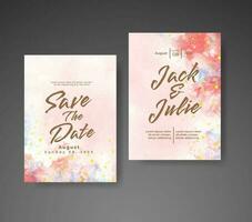 Save the date with watercolor background. Design for your invitation. vector