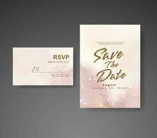 Save the date with watercolor background. Design for your invitation. vector