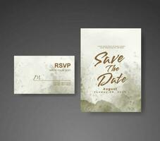 Wedding invitation with abstract watercolor background vector