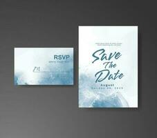 Wedding invitation with abstract watercolor background vector