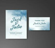 Wedding invitation with abstract watercolor background vector