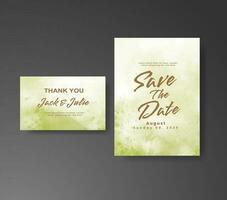 Wedding invitation with abstract watercolor background vector