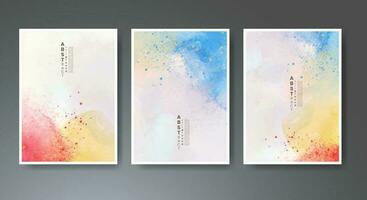 Set of soft bright watercolor background. Design for your cover, date, postcard, banner, logo. vector