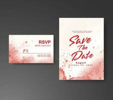 Wedding invitation with abstract watercolor background vector