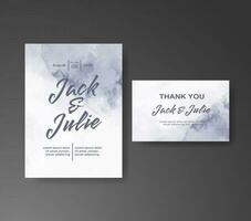 Wedding invitation with abstract watercolor background vector