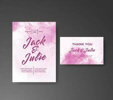 Wedding invitation with abstract watercolor background vector