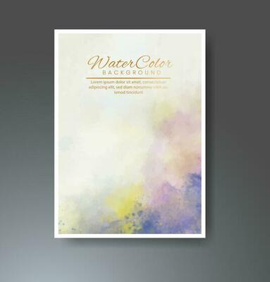 Cards with watercolor background. Design for your cover, date, postcard, banner, logo.