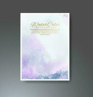 Cards with watercolor background. Design for your cover, date, postcard, banner, logo. vector