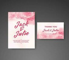 Wedding invitation with abstract watercolor background vector