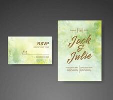 Wedding invitation with abstract watercolor background vector