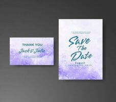 Wedding invitation with abstract watercolor background vector