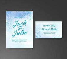 Wedding invitation with abstract watercolor background vector