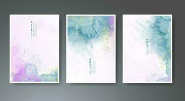 Set of soft bright watercolor background. Design for your cover, date, postcard, banner, logo. vector