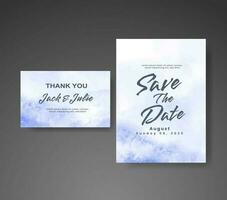 Wedding invitation with abstract watercolor background vector