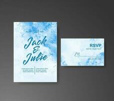 Wedding invitation with abstract watercolor background vector