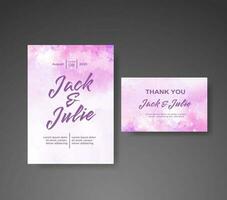 Wedding invitation with abstract watercolor background vector