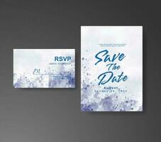 Wedding invitation with abstract watercolor background vector