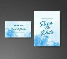 Wedding invitation with abstract watercolor background vector