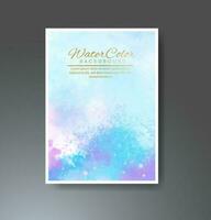 Cards with watercolor background. Design for your cover, date, postcard, banner, logo. vector