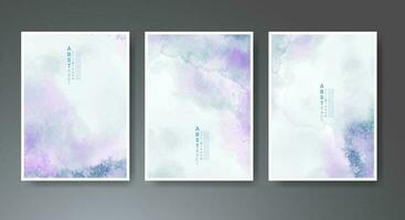 Set of soft bright watercolor background. Design for your cover, date, postcard, banner, logo. vector