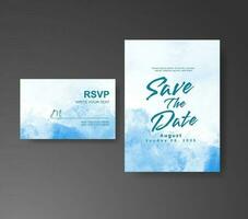 Wedding invitation with abstract watercolor background vector