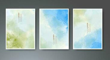 Set of soft bright watercolor background. Design for your cover, date, postcard, banner, logo. vector