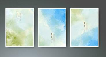 Set of soft bright watercolor background. Design for your cover, date, postcard, banner, logo. vector