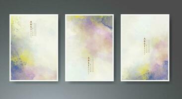 Set of soft bright watercolor background. Design for your cover, date, postcard, banner, logo. vector