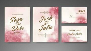 Save the date with watercolor background. Design for your invitation. vector