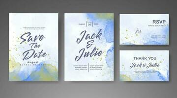 Save the date with watercolor background. Design for your invitation. vector