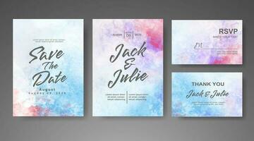 Save the date with watercolor background. Design for your invitation. vector