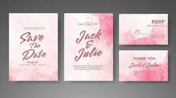 Save the date with watercolor background. Design for your invitation. vector