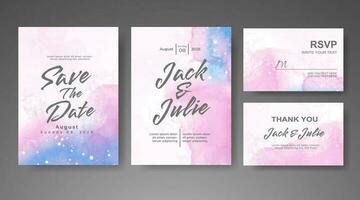 Save the date with watercolor background. Design for your invitation. vector