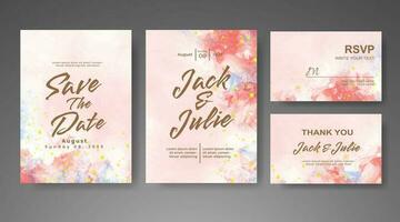 Save the date with watercolor background. Design for your invitation. vector