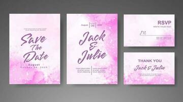 Save the date with watercolor background. Design for your invitation. vector