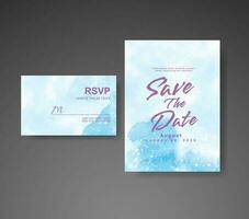 Save the date with watercolor background. Design for your invitation. vector