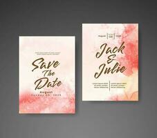 Save the date with watercolor background. Design for your invitation. vector