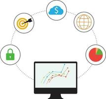 Screen Financial Technology icon. Fin-tech technology sign. Financial Technology banner. flat style. vector