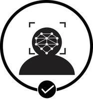 Face ID scan icon. Face identification symbol.  Face scanning process sign. flat style. vector